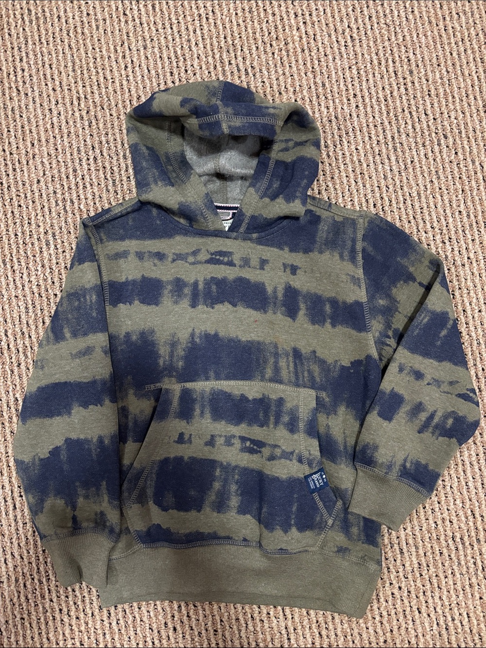 Lucky Brand Olive & Navy Tie-Dye Hoodie